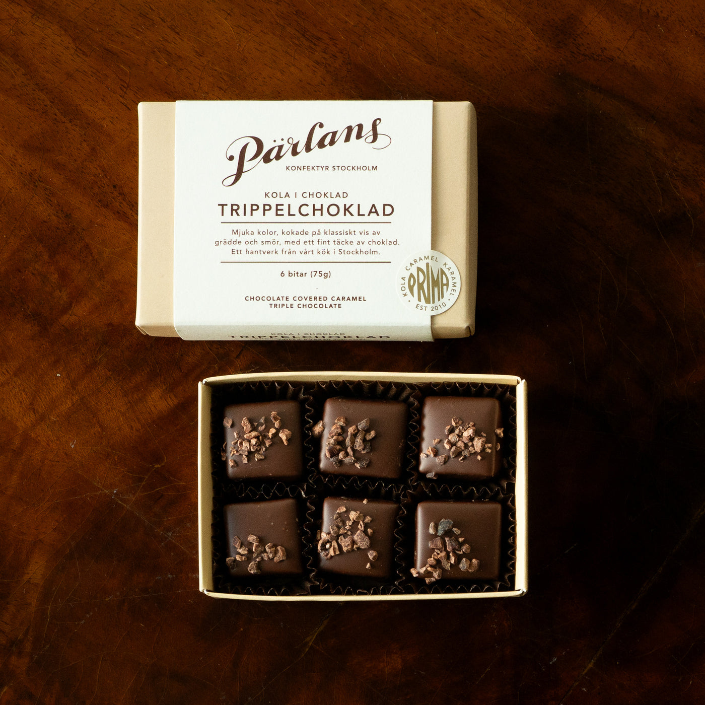 chocolate covered caramel TRIPLE CHOCOLATE 6 pieces