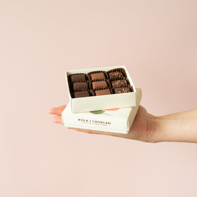 chocolate covered caramels 9 pieces