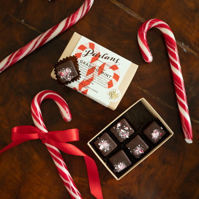 An charming box pieces of your favourite chocolate covered caramel. Treat yourself or someone you love! <br><br>CREAMY MINT – A smooth chocolate-coated caramel, topped with a shivery sweet crunch of mint candy cane. Just the perfect combo of caramel, cream and mint!